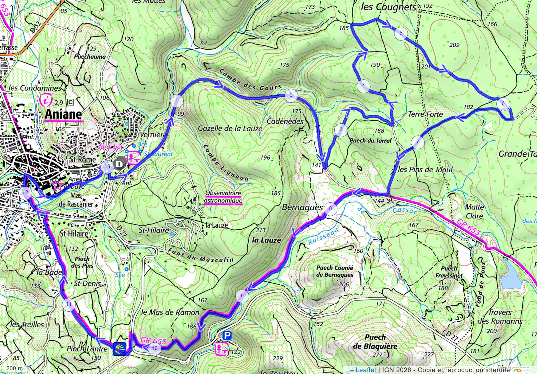 Aniane par la voie ferrée